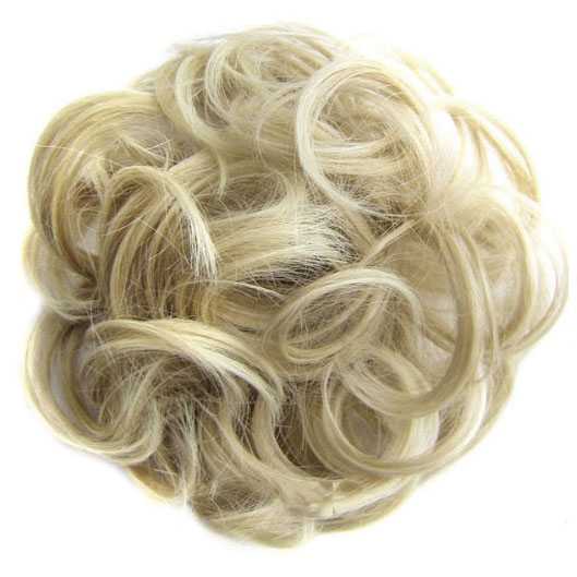 Haar scrunchie met elastiek lichtblond mix 7018