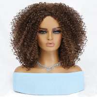 Pruik afro kleine spiraalkrullen schouderlang model 1037 kleur P4-30-27
