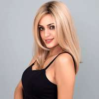 Pruik lang roomblond steil haar in laagjes Tessa