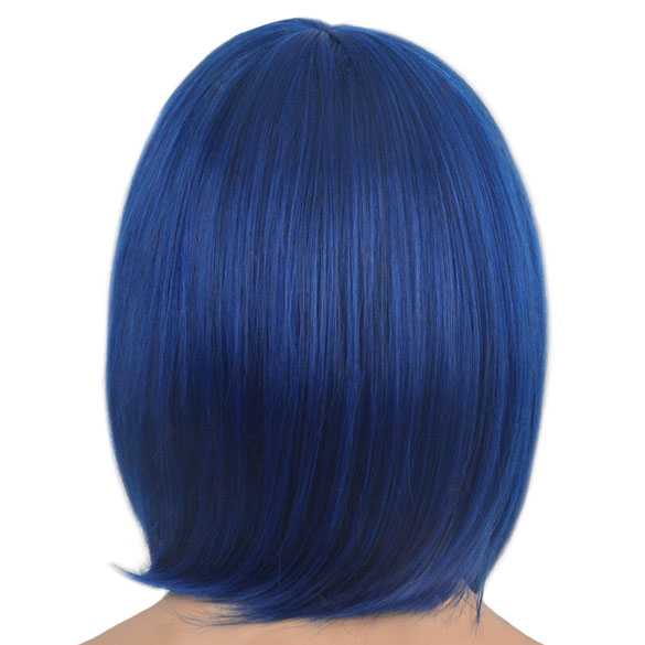 Pruik bob model blauw zwart mix