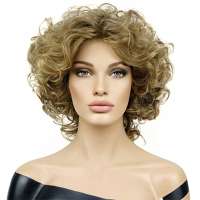 Moderne pruik kort haar met losse krullen model Ronda