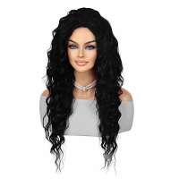 Wilde sexy pruik met lang zwart haar model 9618