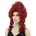 Marie Antoinette burlesque pruik rood kort met pijpekrullen Marie Antoinette burlesque pruik rood kort met pijpekrullen