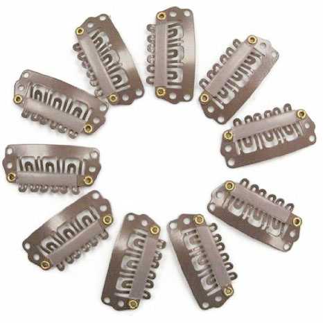 Snap clips set 10 stuks LICHTBRUIN 33X15MM