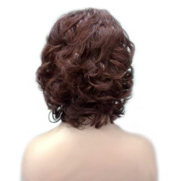 Moderne pruik kort krullend haar kastanjerood 33A